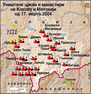 Карта церквей, пострадавших во время погрома